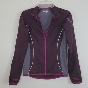 Salomon Burgundy & Gray Lightweight Windbreaker Jacket XS